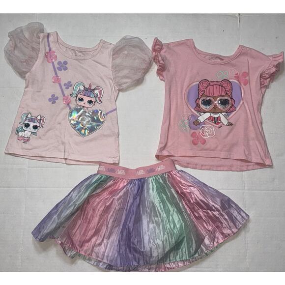 Girls 6 6X Lot Bundle 8 Pieces LOL Outfit Frozen Leggings Blouses School Clothes - Picture 2 of 7